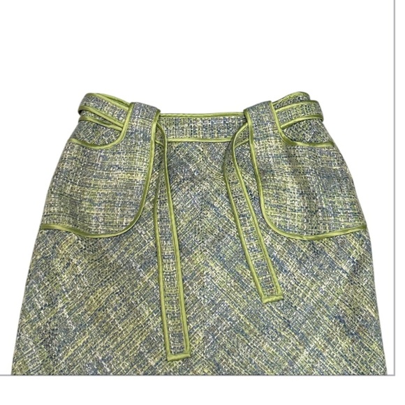 WD NY EUC Vintage Green and White Tweed skirt, size 4. - Picture 2 of 5